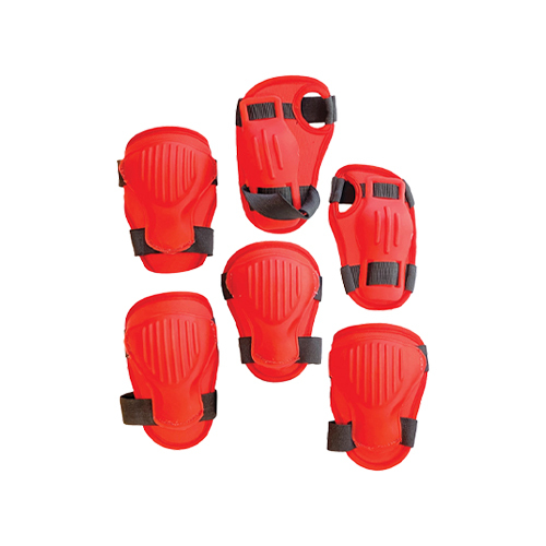 ست ایمنی اکونومی لبفا شامل دو محافظ کف دست، دو آرنج بند و دو زانو بند در رنگ قرمز 